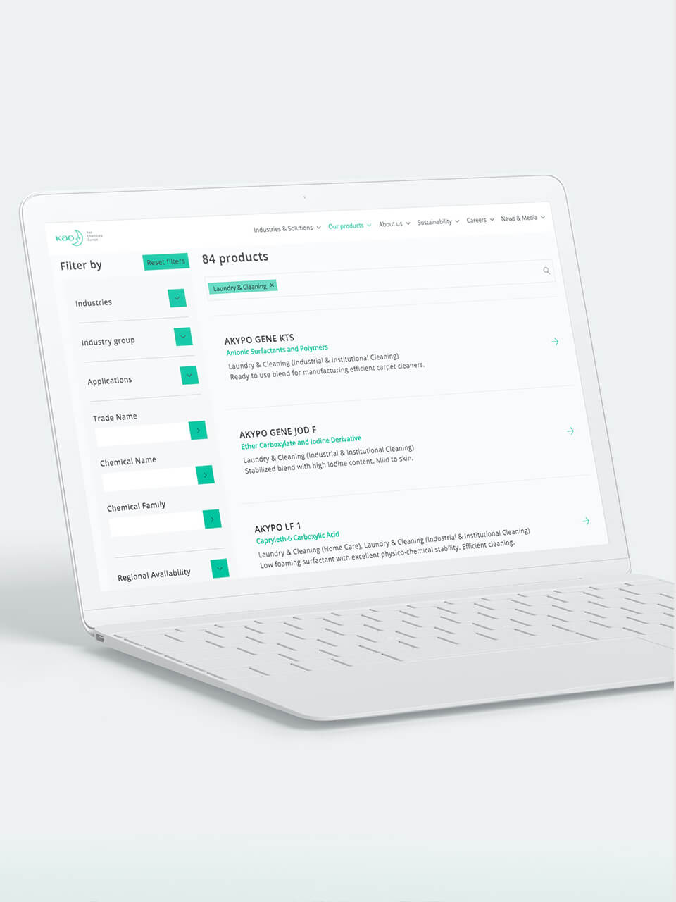 Kao Chemicals international website development