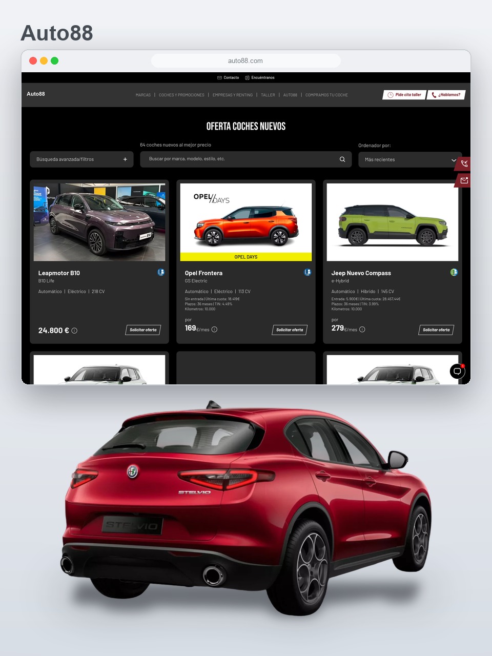 Auto88, a broad, hyperconnected and autonomous automotive portal